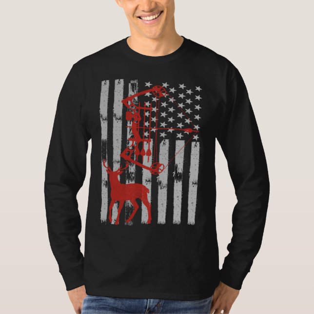 Camiseta Bow Hunting Deer Flag for Men Or Women Hunters (Anverso)