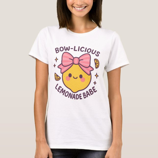 Camiseta Bow Licious Lemonade Babe png - Cute Girly Fruit Q (Anverso)