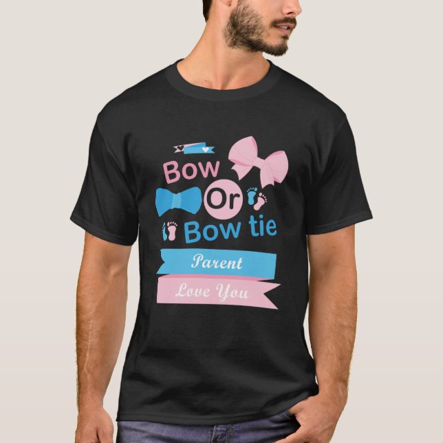 Camiseta Bow O Bow Tie Parent Te Amas Género Revelador Fies (Anverso)