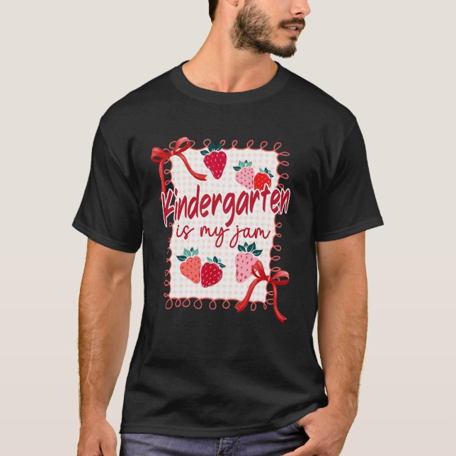 Camiseta Bow Strawberry Kindergarten es mi profesor favorit (Anverso)