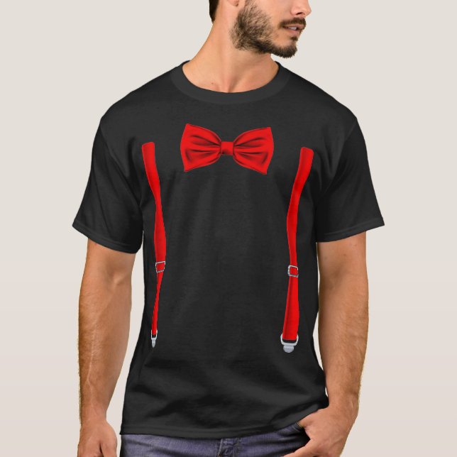 Camiseta Bow Tie Con Suspendedores Boda Gracioso Y Especial (Anverso)