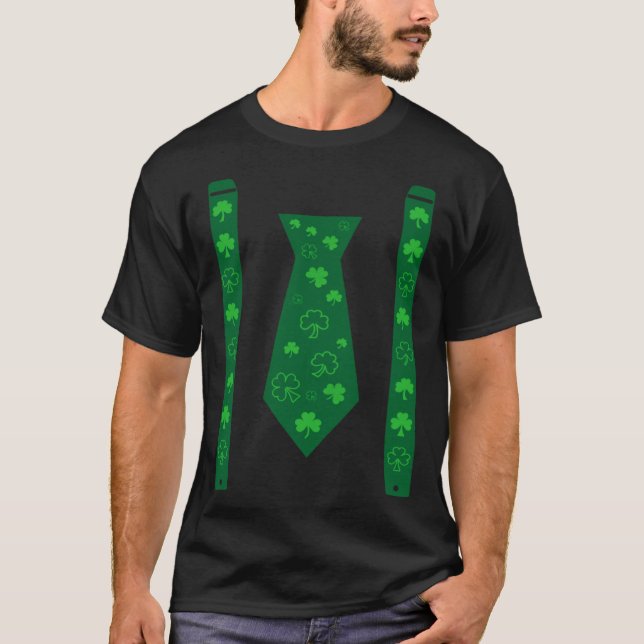 Camiseta Bow Tie & Suspenders Cool Irish St Patricks Day Me (Anverso)