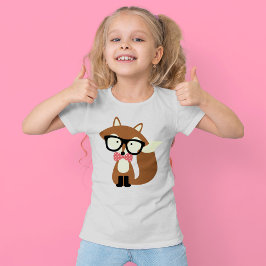 Camiseta Bow Tie y Glasses Hipster Brown Fox