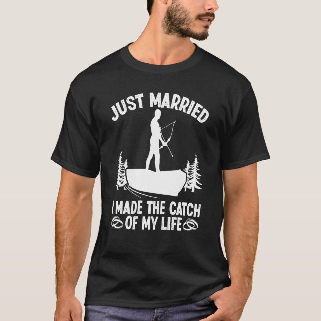 Camiseta Bowfisher Just Married Catch of Life Bowfishing Bo (Anverso)