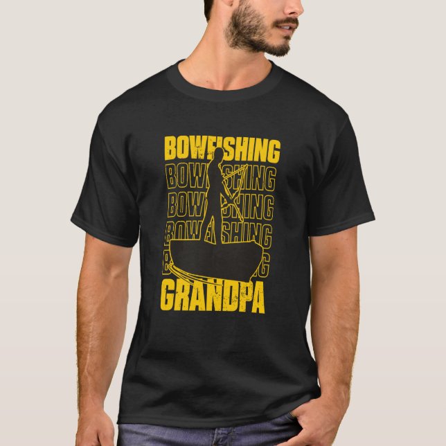 Camiseta Bowfishing Grandpa Bow Fishing Grandfather  2 (Anverso)