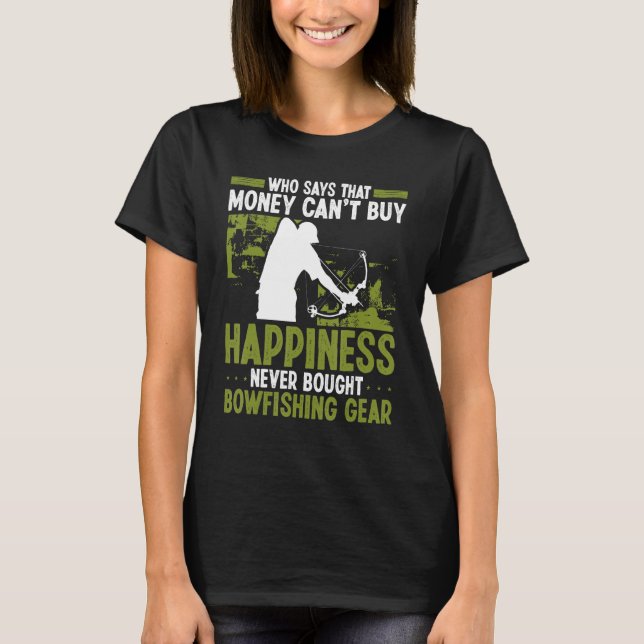 Camiseta Bowfishing Money buys Happiness Airboat Bowhunter (Anverso)