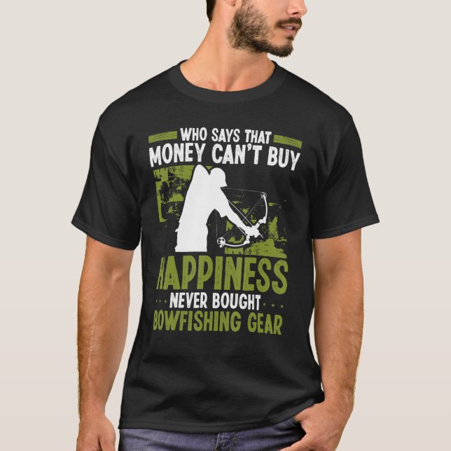 Camiseta Bowfishing Money buys Happiness Airboat Bowhunter (Anverso)