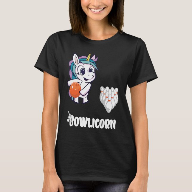 Camiseta Bowler Bowling Unicorn Strike Bowling Pin Bowling (Anverso)