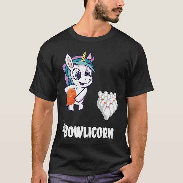 Camiseta Bowler Bowling Unicorn Strike Bowling Pin Bowling  (Anverso)