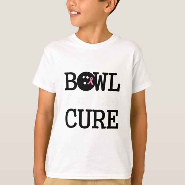 Camiseta Bowler de cáncer de mama Bowler de cinta rosada pa (Anverso)