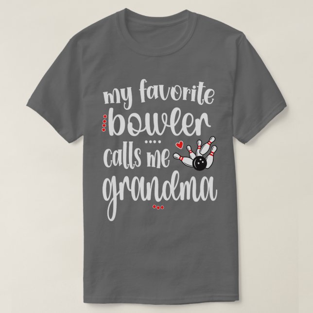 Camiseta Bowler favorito me llama abuelita bolera (Diseño del anverso)