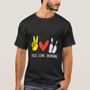 Camiseta Bowler Paz Amor Bolos Hombres Mujeres Niños Niñas 