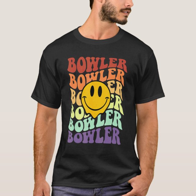 Camiseta bowler retro sonrisa cara vintage bolera (Anverso)