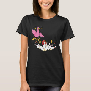 Camiseta Bowler Strike Bowling Team Bowling Pins Flamingo B