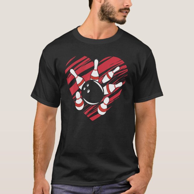 Camiseta Bowler Team coincidiendo con Bowling Heart I Love  (Anverso)