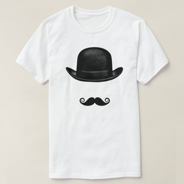 Camiseta Bowler y Mustache (Diseño del anverso)