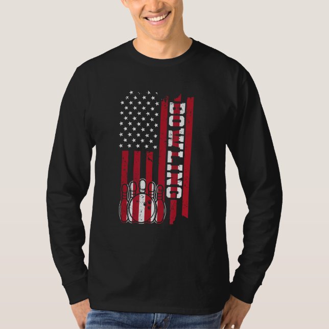 Camiseta bowling america flag  cone skittles bowling (Anverso)