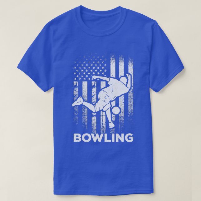Camiseta Bowling American Flag Bowling Team Bowling Flag Bo (Diseño del anverso)