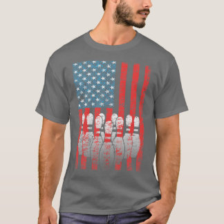Camiseta Bowling American Flag Patriotic Bowler