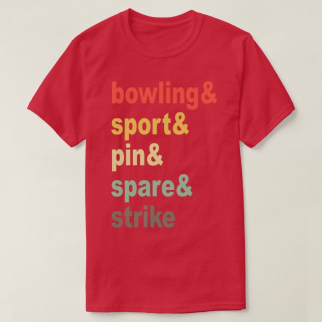 Camiseta Bowling Ball Pin Bowler equipo 5 (Diseño del anverso)