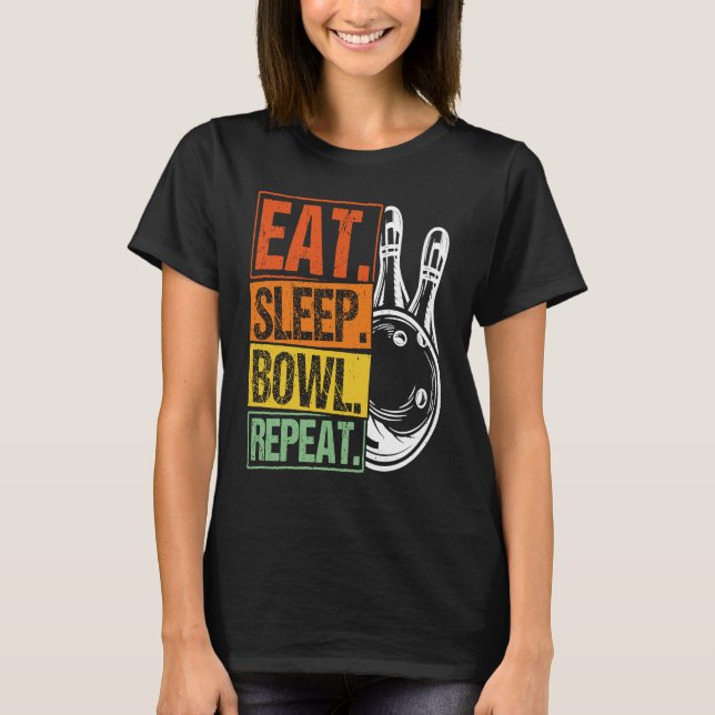 Camiseta Bowling Ball Pin Bowler Strike Bowling Team Bowlin (Anverso)