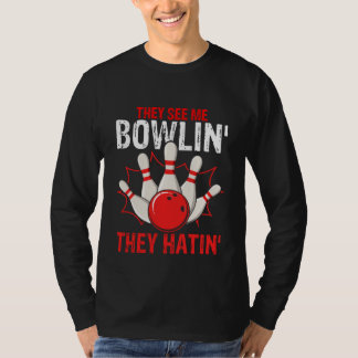 Camiseta Bowling Ball Pin Bowler Strike Team Bowling Alley