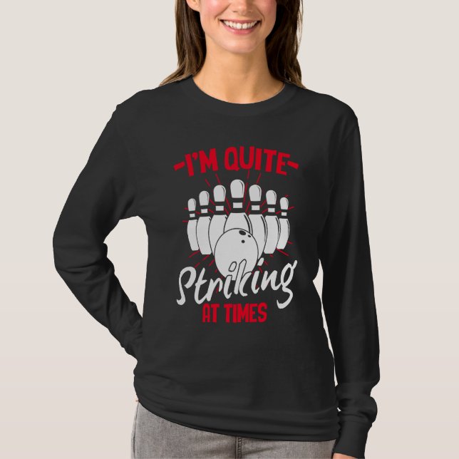 Camiseta Bowling Ball Pin Bowler Strike Team Bowling Alley  (Anverso)