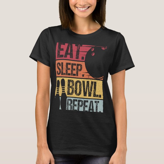Camiseta Bowling Ball Pin Bowler Strike Team Bowling Alley  (Anverso)