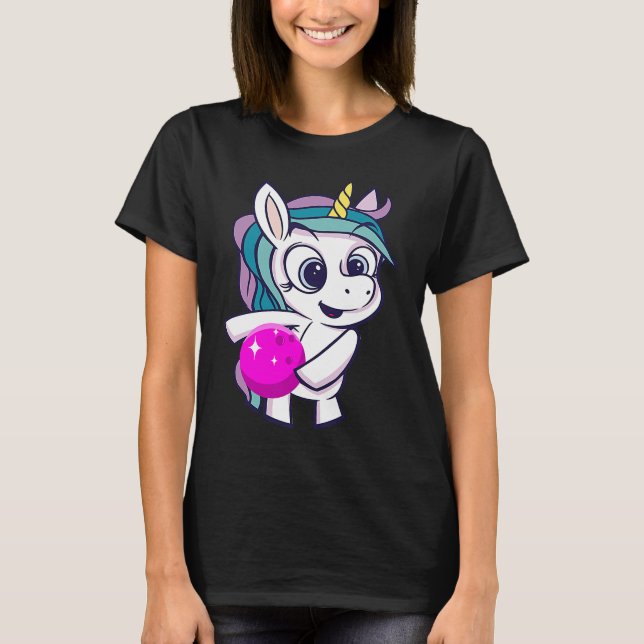 Camiseta Bowling Ball Unicorn Bowling Team Strike Bowler Bo (Anverso)