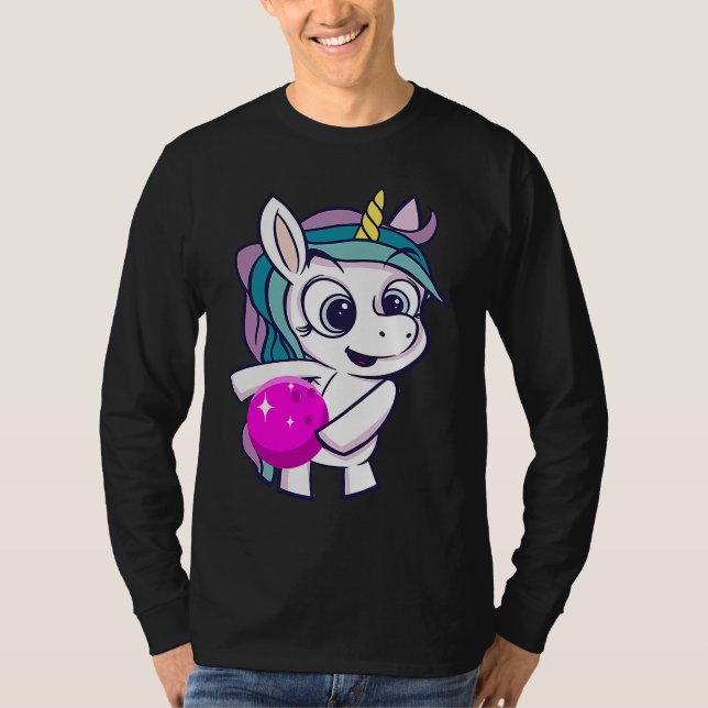 Camiseta Bowling Ball Unicorn Bowling Team Strike Bowler Bo (Anverso)