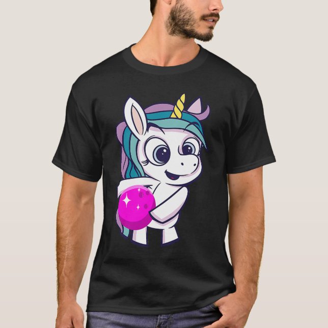 Camiseta Bowling Ball Unicorn Bowling Team Strike Bowler Bo (Anverso)