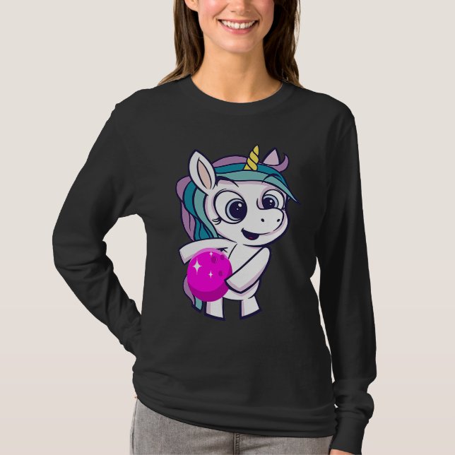 Camiseta Bowling Ball Unicorn Bowling Team Strike Bowler Bo (Anverso)