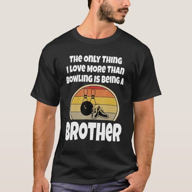 Camiseta Bowling Brother Sibling Bowler Retro Sunset Team G (Anverso)