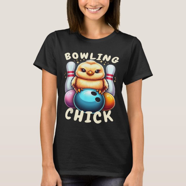 Camiseta Bowling Chick-en Ten Pin Funny's Bowling (Anverso)
