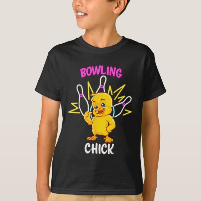 Camiseta Bowling Chick Funny Chicken Deportista (Anverso)