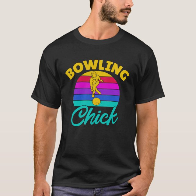 Camiseta Bowling Chick Women Team Bowler Vintage (Anverso)