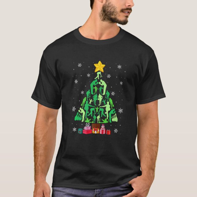 Camiseta Bowling Christmas Tree Funny Sports Lover Xmas Paj (Anverso)