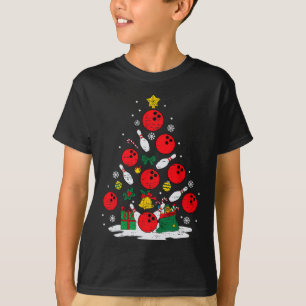 Camiseta Bowling Christmas Tree Lights Xmas Bowler Sport Me