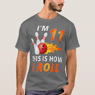 Camiseta Bowling Cumpleaños Niño de 11 años Tee Funny Bowle