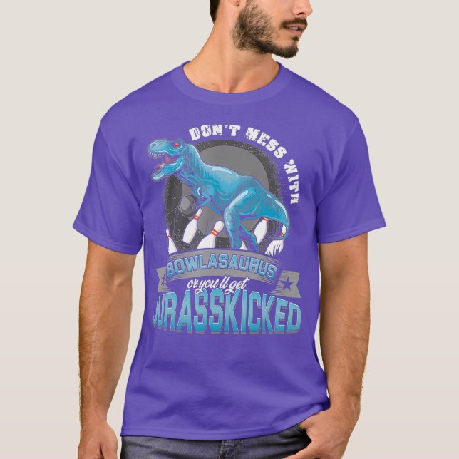 Camiseta Bowling Dinosaur Bowler Bowling Ball (Anverso)
