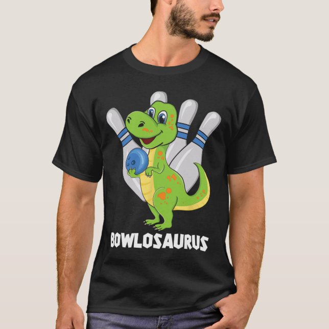 Camiseta Bowling Dinosaur T-rex Bowlosaurus Fiesta Ki (Anverso)