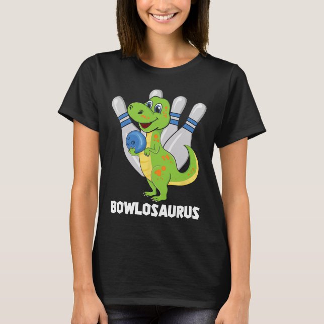 Camiseta Bowling Dinosaur T-rex Bowlosaurus Fiesta Ki (Anverso)