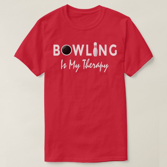 Camiseta Bowling es mi terapia de bolos divertidos (Diseño del anverso)