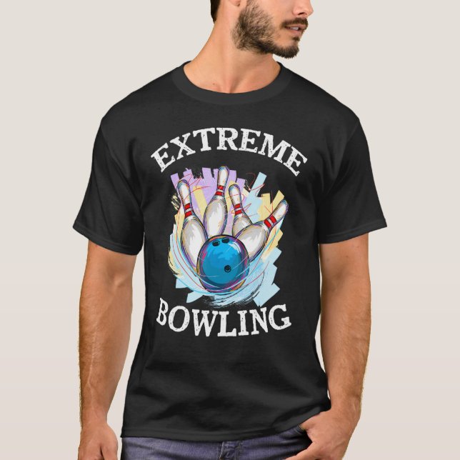 Camiseta Bowling extremo Bowling Pins Bowling Ball Mujeres  (Anverso)