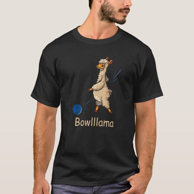 Camiseta Bowling Funny Bowler Sport Llama Alpaca Bowlllama  (Anverso)
