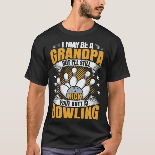 Camiseta Bowling Grandpa  Grandfather Hobbies & Sports (Anverso)