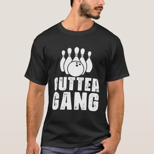Camiseta Bowling Gutter Gang Bowling Para Hombres Mujeres (Anverso)