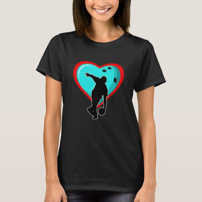 Camiseta Bowling Heart Sport Love Anti Valentines Day (Anverso)