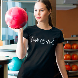 Camiseta Bowling Heartbeat Funny Bowler Ball