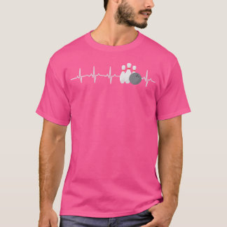 Camiseta Bowling Heartbeat Funny Bowler League